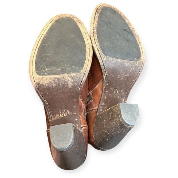 FRYE Women’s Brown Leather Jenny Short Ankle Boots Size 11B - Picture 9 of 9